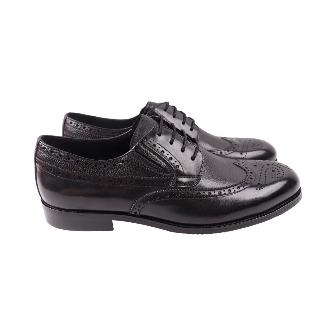 Туфлі чоловічі Brooman чорні натуральна шкіра, 44, фото 1