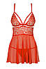 Бебі-дол Obsessive 838-BAB-3 babydoll & thong red L/XL, фото 3