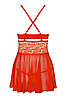 Бебі-дол Obsessive 838-BAB-3 babydoll & thong red L/XL, фото 4