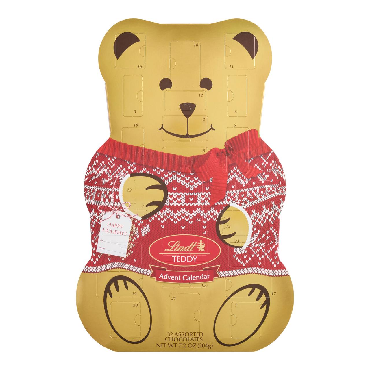Різдвяний адвент календар з шоколадом Lindt Teddy Christmas Advent Calendar 204 г