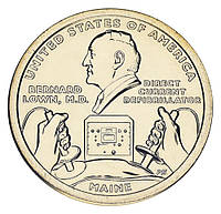 США 1 долар 2024 UNC D Американські інновації - Винахід дефібрилятора Бернардом Лауні (Мен)