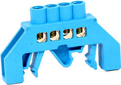 Шина нульова 4 отвори в ізольованому корпусі універсальна