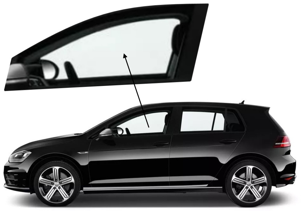 Бічне скло Volkswagen Golf VII 2012-2019 передніх дверей ліве, фото 1