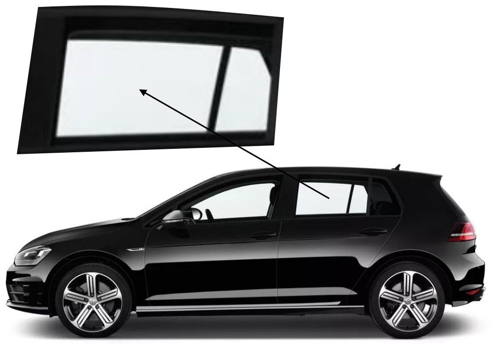 Бічне скло Volkswagen Golf VII 2012-2019 задніх дверей ліве, фото 1
