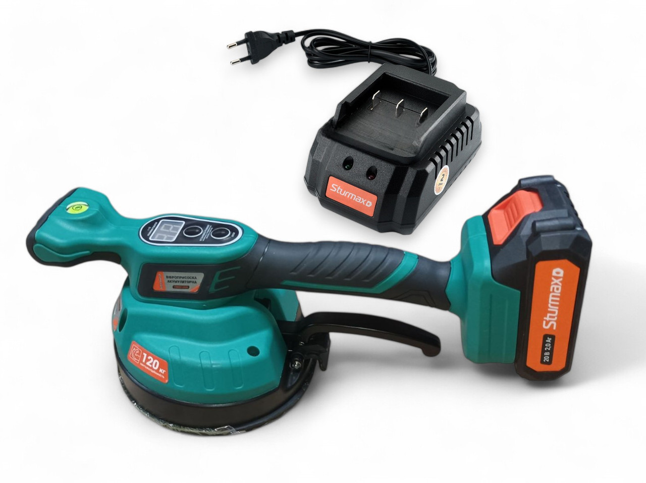 Sturmax VSM20120CR Віброприсоска акумуляторна для укладання плитки 20В Комплект АКБ 2АГ + З/П