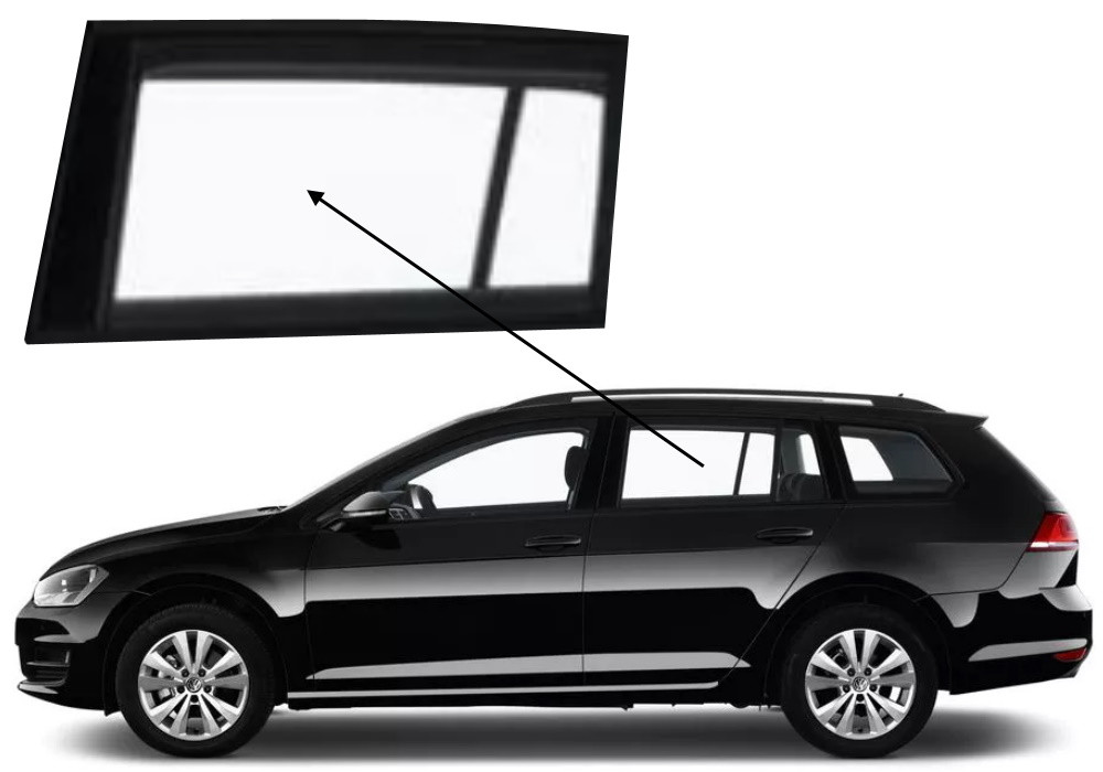 Бічне скло Volkswagen Golf VII 2012-2019 задніх дверей ліве універсал, фото 1