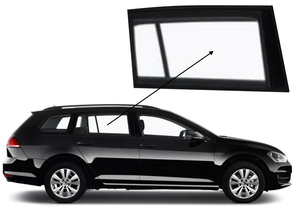 Бічне скло Volkswagen Golf VII 2012-2019 задніх дверей праве універсал, фото 1