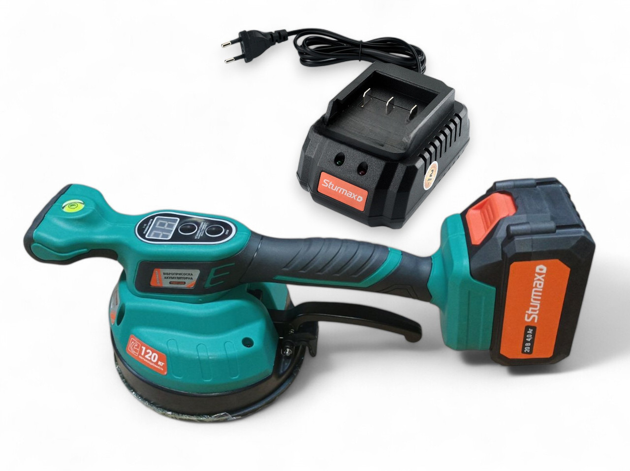 Sturmax VSM20120CR Віброприсоска акумуляторна для укладання плитки 20В АКБ 4АГ+З/П