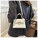 Жіноча сумка 8088 крос-боді на ремінці біла, фото 5