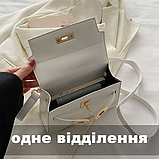 Жіноча сумка 8088 крос-боді на ремінці біла, фото 3