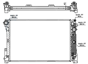 Радіатор охолодження двигуна Mercedes 204 (C-CLASS) 07-11 Koyorad АКПП/МКПП; 642X438X40; (1.6/2.1 CDI/3.0 CDI/6.2/2.0/2.1 D/2.2