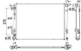 Радіатор охолодження двигуна Hyundai ix35 10-15 Koyorad АКПП/МКПП; 640X482X16; KOREA, тип DOOWON; (2.0/2.4)