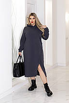 Тепла трикотажна сукня міді з капюшоном "Era" | Норма і батал, фото 4