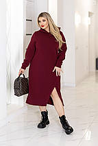 Тепла трикотажна сукня міді з капюшоном "Era" | Норма і батал, фото 5