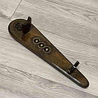 Красива булава на подарунок, сувенірна дерев'яна булава на підставці з Тризубом ручного різблення, 50 см, фото 9