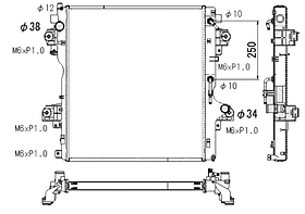 Радіатор охолодження двигуна Toyota Land Cruiser Prado J15 13-17 Koyorad АКПП/МКПП; 575X645X36; (2.8 D)