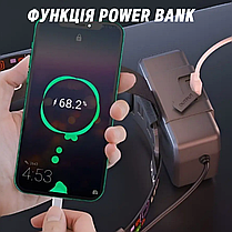 Потужний ліхтар налобний з павербанком трьома акумуляторами BL-T67 тактичний ліхтарик на голову, фото 5