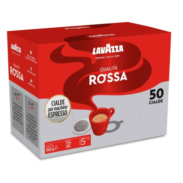 Кава в монодозах чалдах Lavazza Qualita Rossa 50шт Лавацца Італія 44мм ESE стандарт