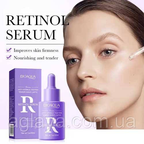 Підтягувальна сироватка для обличчя проти зморщок Bioaqua Anti-Wrinkle Tighten Tender Skin Retinol Serum 30 мл
