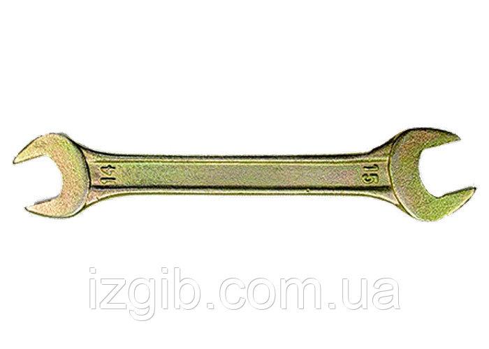 Ключ ріжковий, 24 х 27 мм, жовтий цинк (14314)