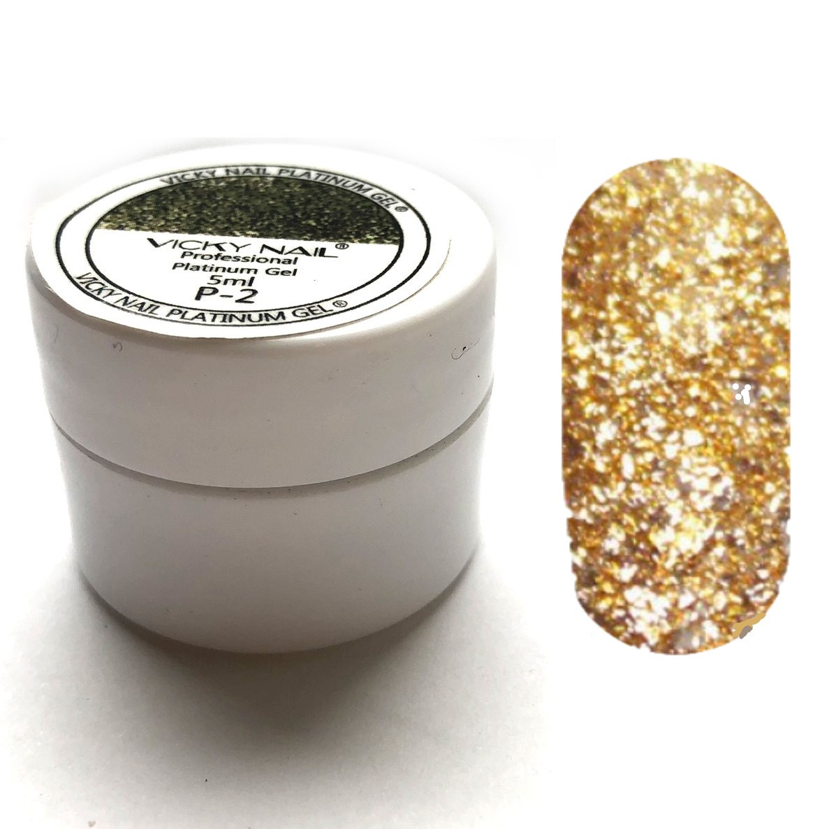 Глиттерный гель VICKI NAIL (гель блискітки) яскраве золото.