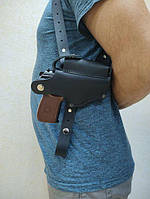 Оперативка для ПМ макарова з підсумком під магазин неформована шкіряна чорна sag