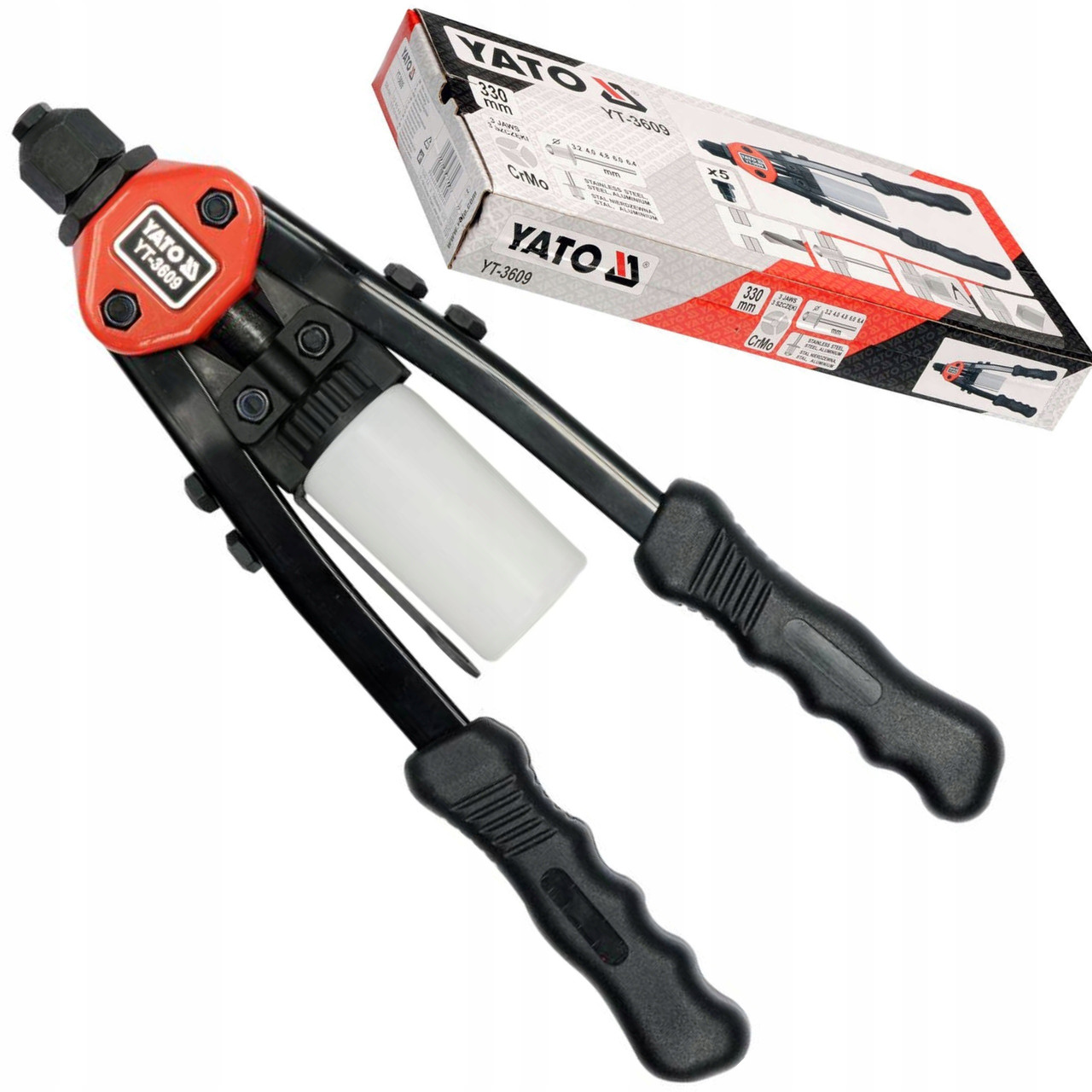 Дворучний Пістолет Для Заклепок Ø 3.2, 4, 4.8, 6, 6.4 мм YATO (YT-3609), фото 1