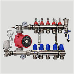 Колектор у зборі на 3 контури з насосом (Чехія)