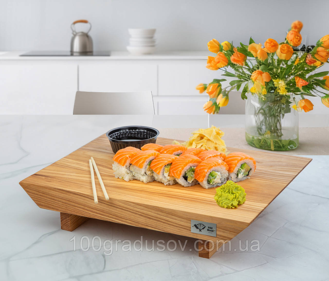 Сервірувальна дошка для подачі суші з ясена PAV-Wood 20х30х2,5 см