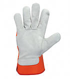 4573 РукавичкиD-POWER, комбіновані (спилок+помаранчева тканина), манжет крага, 10 розмір, фото 2