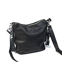 Женская черная кожаная сумка Danliqi мягкая мини сумочка через плечо, кросс-боди из натуральной кожи