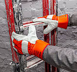 4573 РукавичкиD-POWER, комбіновані (спилок+помаранчева тканина), манжет крага, 10 розмір, фото 3