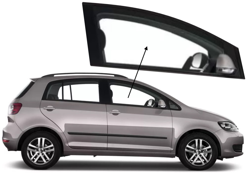 Бічне скло Volkswagen Golf Plus 2005-2014 передніх дверей праве, фото 1