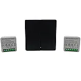 Дистанційний вимикач двоклавішний настінний (чорний), фото 2