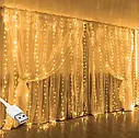 Гірлянда штора "Роса" від USB + 220V + пульт, 3x3м, 300 LED, 10 ниток, 8 режимів, IP44 +Подарунок, фото 2