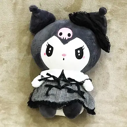 Іграшка м'яка Куромі в платті аніме персонаж Kuromi Melody Hello Kitty 50 см, Кошеня Kuromi в платті, фото 3