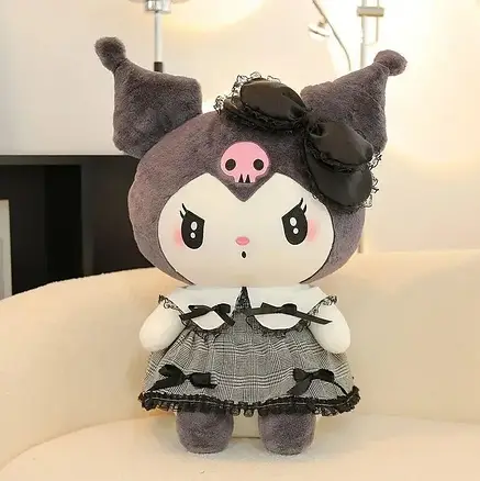 Іграшка м'яка Куромі в платті аніме персонаж Kuromi Melody Hello Kitty 50 см, Кошеня Kuromi в платті, фото 1