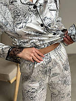 Піжама шовк armani. Костюм повсякденний домашній. Стильний одяг для сну., фото 8