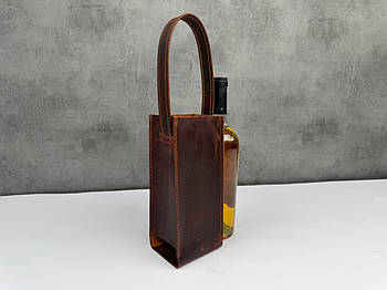 Шкіряний кейс для пляшки вина