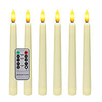 Набор электронных LED свечей с пультом управления, тонкие 2*20 см с имитацией пламени на батарейках SE 0102