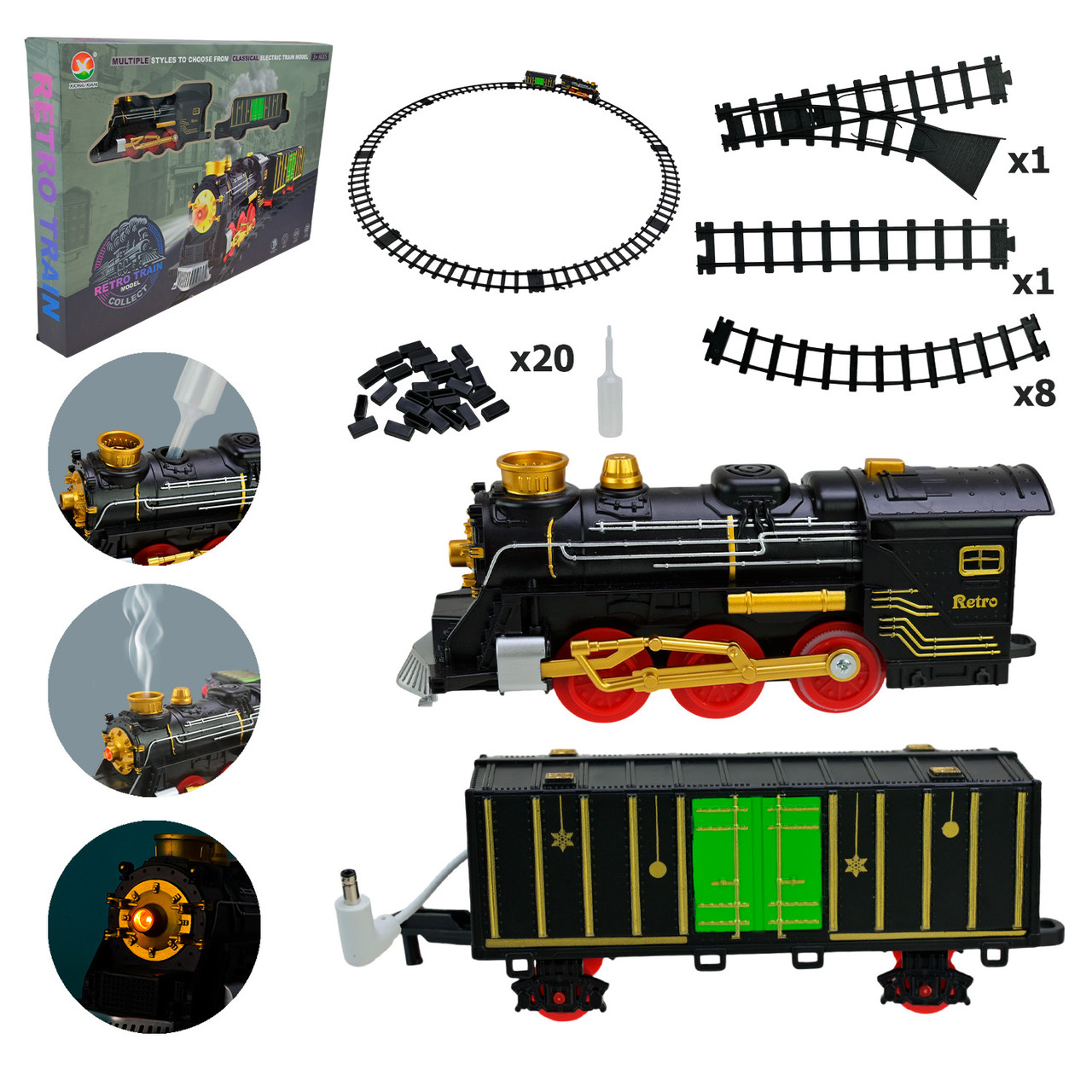 Дитяча залізниця 699-70A, батареї, світло, звук, дим, фото 1