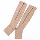 Компресійні гольфи лікувальні S/M, на блискавці, Бежевий / Стягуючі гольфи / Гольфи від варикозу, фото 5