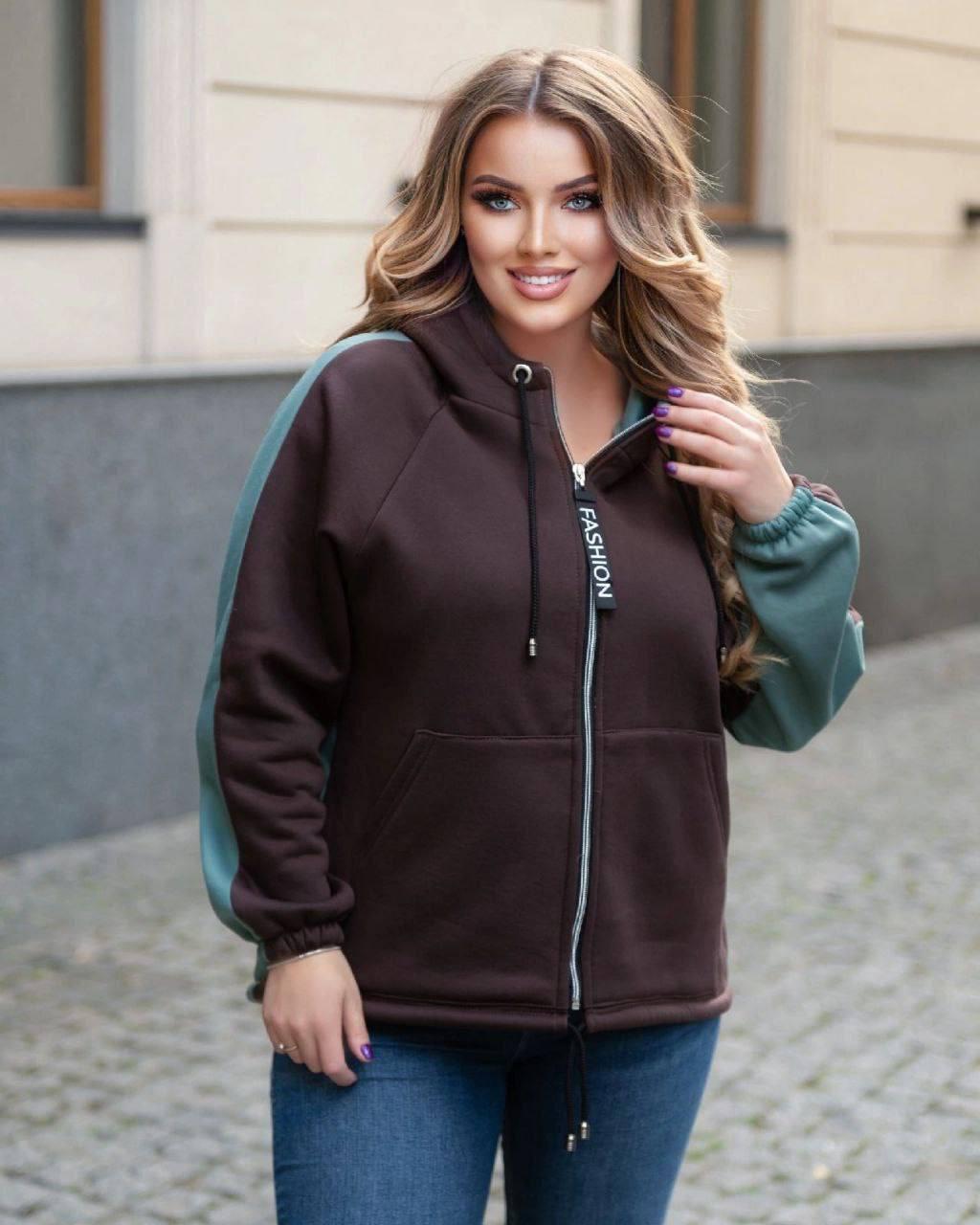 Батник на флісі для пишних дам "Трьохнитка", фото 1