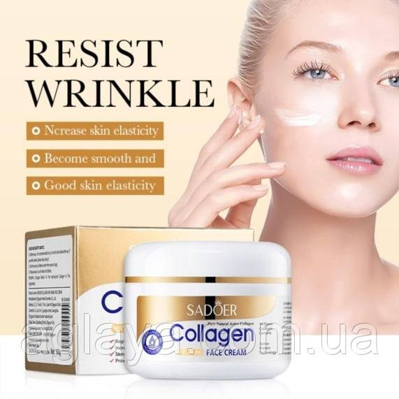 Омолоджувальний крем для обличчя з колагеном Collagen Anti-Aging Face Cream Sadoer, 100 г