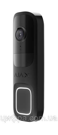 Відеодзвінок із вбудованим ШІ Ajax DoorBell black, фото 1