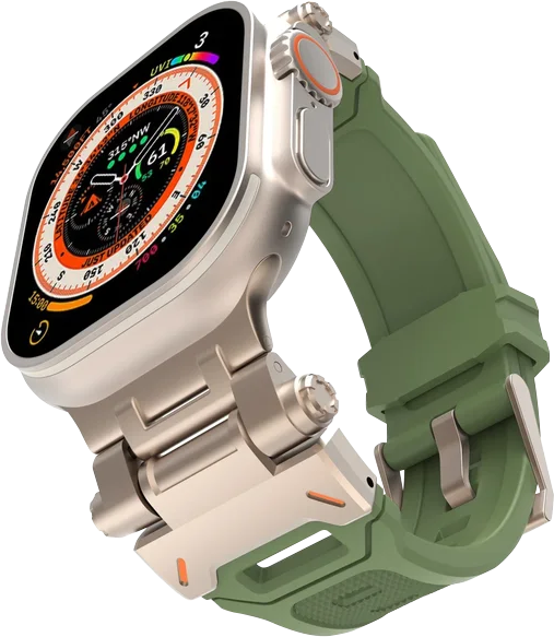 Ремінець Apple Watch 42/44/45/49mm Spigen Зелений/сріблястий