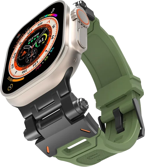 Ремінець Apple Watch 42/44/45/49mm Spigen Зелений/чорний