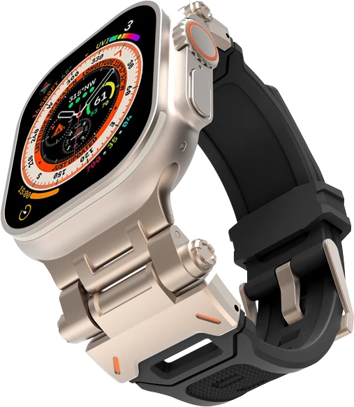 Ремінець Apple Watch 42/44/45/49mm Spigen Чорний/сріблястий
