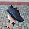 Чоловічі термо кросівки Reebok Classic Leather Black Grey Чорні Рібок Класік Лезер шкіра на флісі єврозима, фото 3