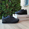 Чоловічі термо кросівки Reebok Classic Leather Black Grey Чорні Рібок Класік Лезер шкіра на флісі єврозима, фото 5